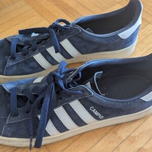 Adidas Campus Navy Suede Sneakers with White Stripes